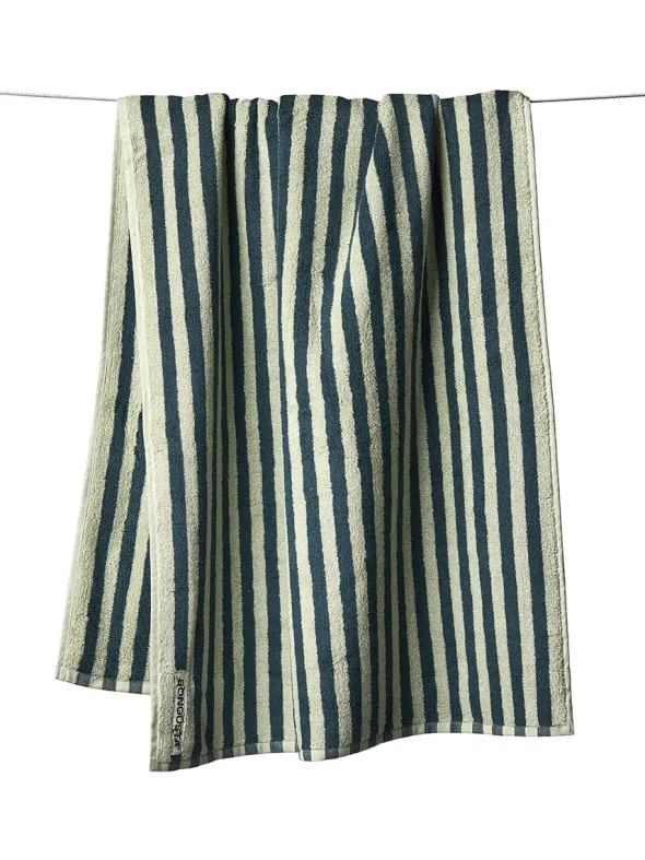 Naram towel - Sea foam & Deep teal fra Bongusta