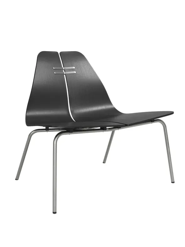 PK23 Lounge Chair, black/steel af Poul Kjærholm