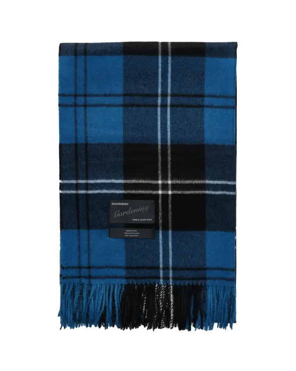 Queen blanket - Volvo blue tartan fra Magniberg