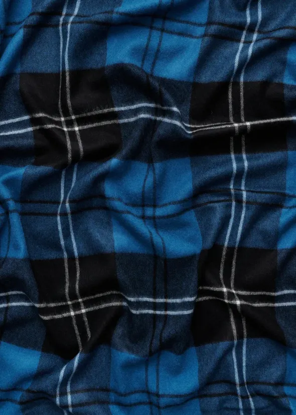 Queen blanket - Volvo blue tartan fra Magniberg