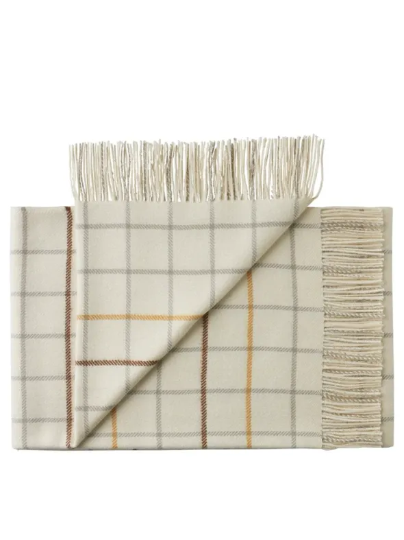 Quito Plaid, honey white fra Silkeborg Uldspinderi