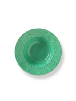 Rhombe dyb tallerken, grøn Ø24,5 cm fra Lyngby Porcelæn