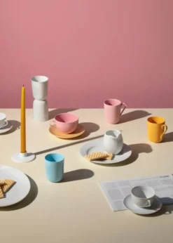 Rhombe krus m. hank, gul fra Lyngby Porcelæn