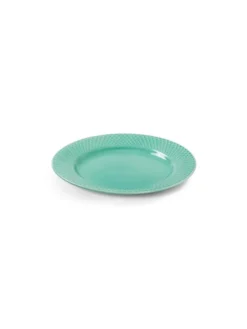 Rhombe tallerken, aqua Ø21 cm fra Lyngby Porcelæn