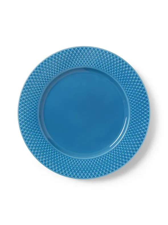 Rhombe tallerken, blå Ø27 cm fra Lyngby Porcelæn
