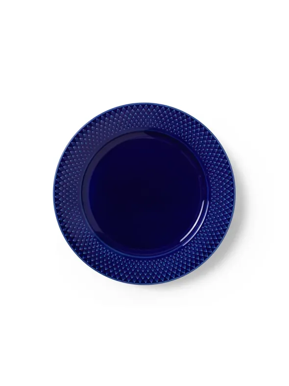 Rhombe tallerken, mørk blå Ø23 cm fra Lyngby Porcelæn