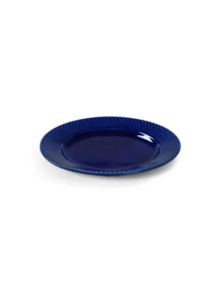 Rhombe tallerken, mørk blå Ø23 cm fra Lyngby Porcelæn