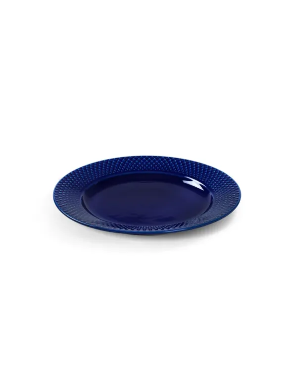 Rhombe tallerken, mørk blå Ø23 cm fra Lyngby Porcelæn