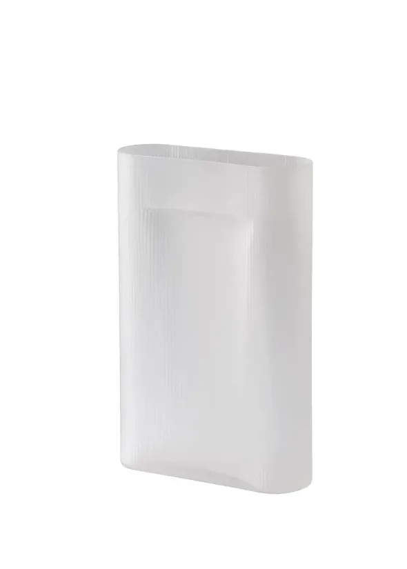 Ridge Vase, white frosted glass fra Muuto