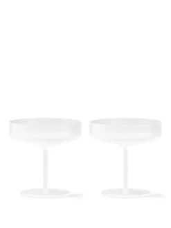 Ripple Champagne Saucers Frosted, sæt á 2 fra Ferm Living