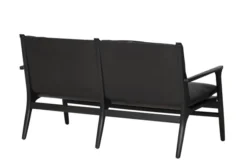 Rén loungesofa, sortmalet eg, sort læder fra Stellar Works