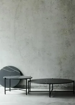 Round Coffee Table 90, sort marmor fra HANDVÄRK