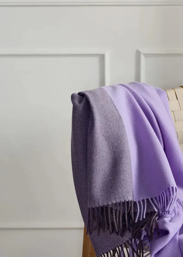 Secret Plaid, clay/lilac fra Silkeborg Uldspinderi