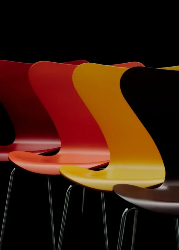 3107 Serie 7 stol - Verner Panton 100 fra Fritz Hansen