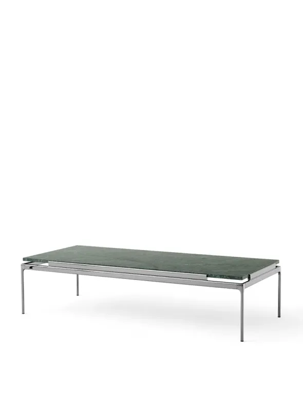 Sett LN12 Sofabord, verde guatemala marble / dark chrome fra &Tradition