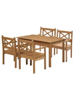 Skagerak Skagen Sæt i teak, 4 stole og bord fra Fritz Hansen