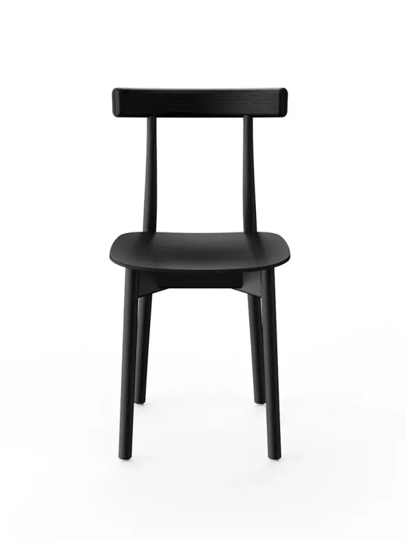 Skinny wooden chair, ash/black fra Nine