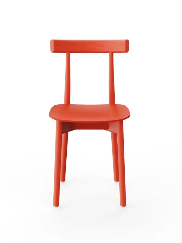Skinny wooden chair, ash/red fra Nine