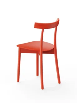 Skinny wooden chair, ash/red fra Nine