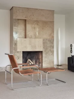 S 35 LV lænestol, brown cowhide fra Thonet