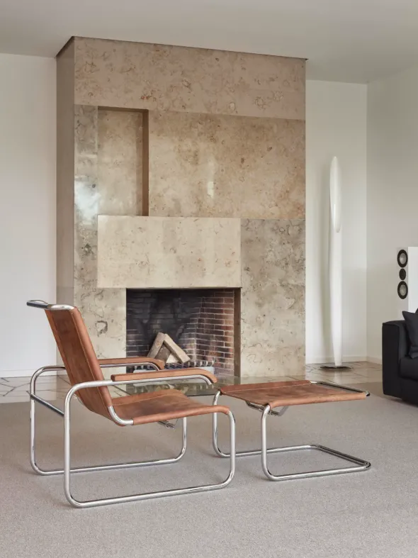 S 35 LV lænestol, brown cowhide fra Thonet