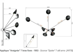 Spider Big Wall Lamp w/7 Fixed Arms af Serge Mouille