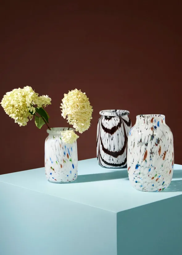 Splash Vase, Roll Neck White Dot fra Hay
