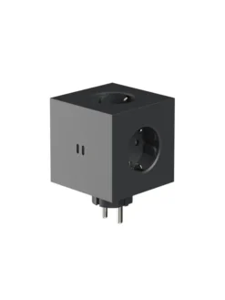 Square 2 Stikdåse med USB, sort fra Avolt