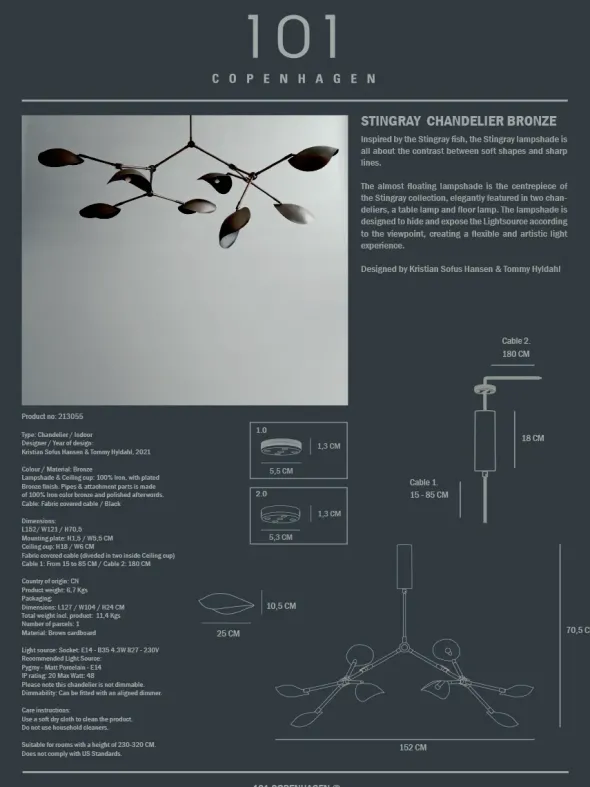 Stingray Chandelier fra 101 Copenhagen