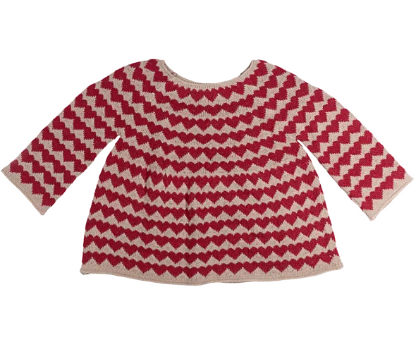 Strikket sweater, Størrelse 5-6 år - Hjerter fra Maileg