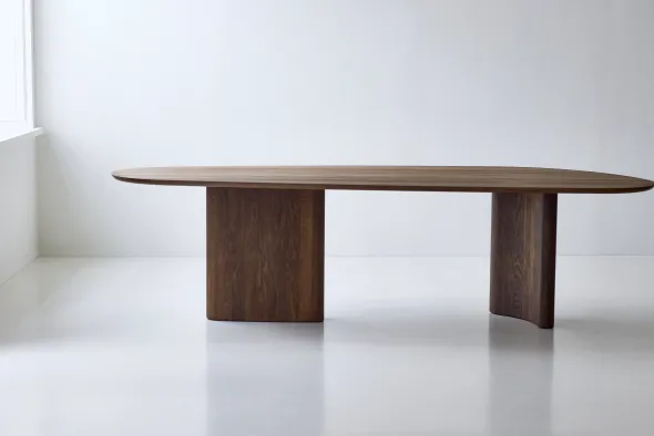Tangent spisebord, rektangulær olieret røget eg fra DK3