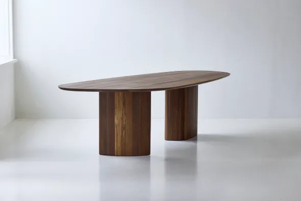 Tangent spisebord, rektangulær olieret røget eg fra DK3