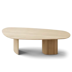 Tangent spisebord, rektangulær hvidolieret eg fra DK3