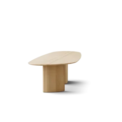 Tangent spisebord, rektangulær sæbebehandlet eg fra DK3