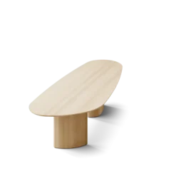 Tangent spisebord, rektangulær sæbebehandlet eg fra DK3