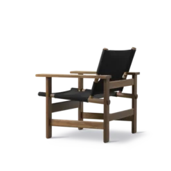 The Canvas Chair, røget eg sort canvas af Børge Mogensen