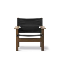 The Canvas Chair, røget eg sort canvas af Børge Mogensen