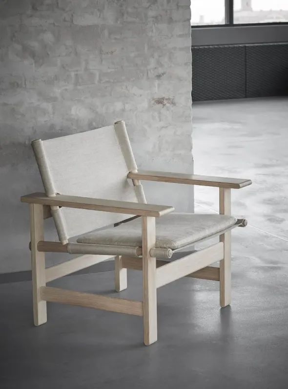 The Canvas Chair, sæbebehandlet eg natur canvas af Børge Mogensen