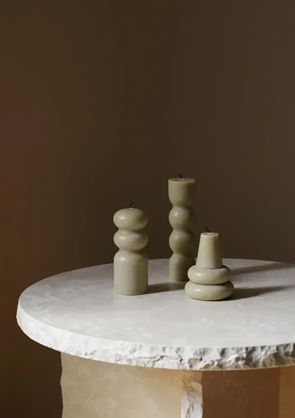Torno Candles Sand, Set of 3 fra Ferm Living