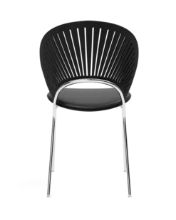 Trinidad stol m. sort læder på sæde fra Fredericia Furniture