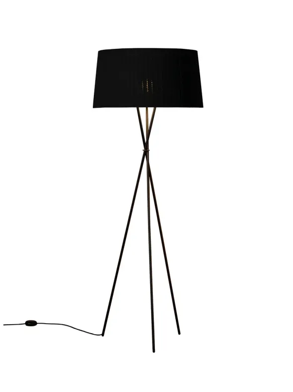 Tripode Gulvlampe fra Santa and Cole, sort (G5)