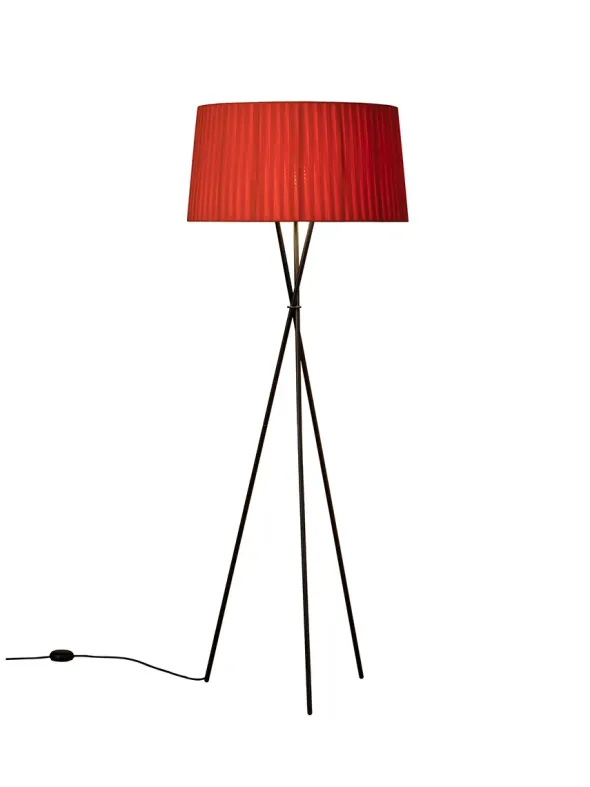 Tripode Gulvlampe fra Santa and Cole, red-amber (G5)