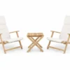 Udendørs loungesæt i teak med 1 BM5868 sidebord og 2 BM5568 Dækstole inkl. hynder fra Carl Hansen & Søn