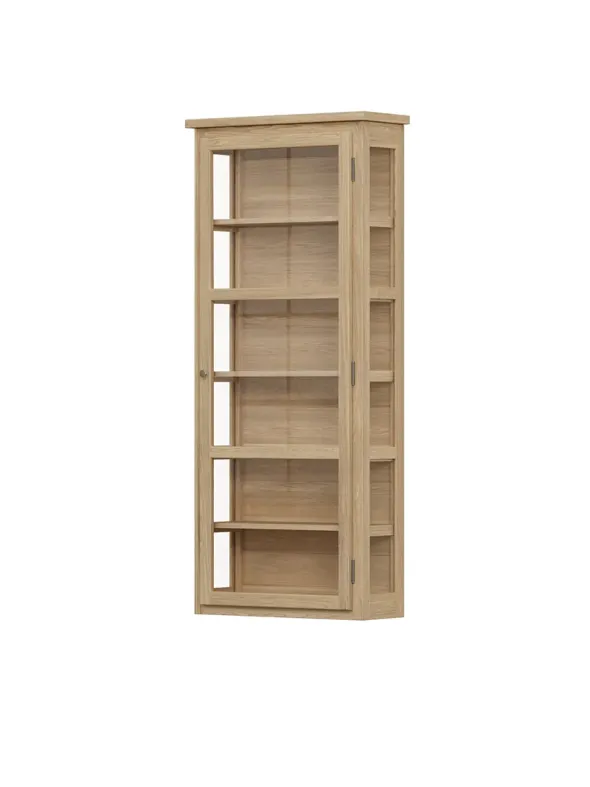Væghængt Vitrineskab N4, light oak fra Lindebjerg Design