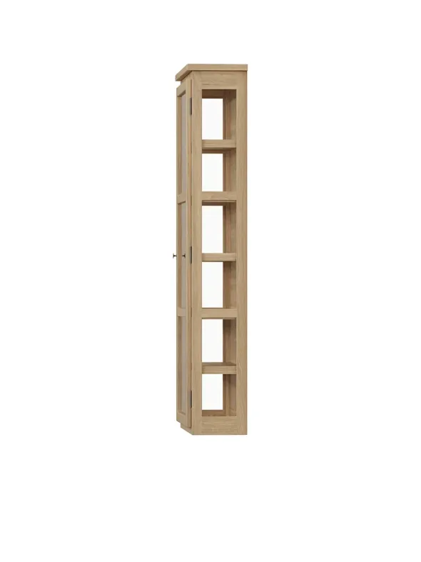 Væghængt Vitrineskab N4, light oak fra Lindebjerg Design
