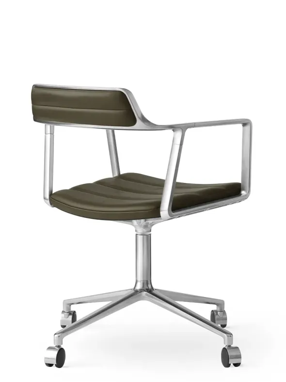 VIPP452 Swivel Chair m/hjul, bosco grøn læder fra Vipp