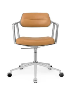 VIPP453 Swivel+ Chair m/hjul, camel læder fra Vipp