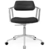 VIPP453 Swivel+ Chair m/hjul, sort læder fra Vipp