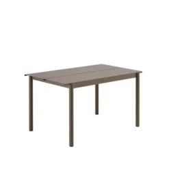 Vitra x Muuto havemøbelsæt med 1 Linear Steel Taupe bord 140 x 75, og 4 sorte Eames Wire Chairs (DKR)