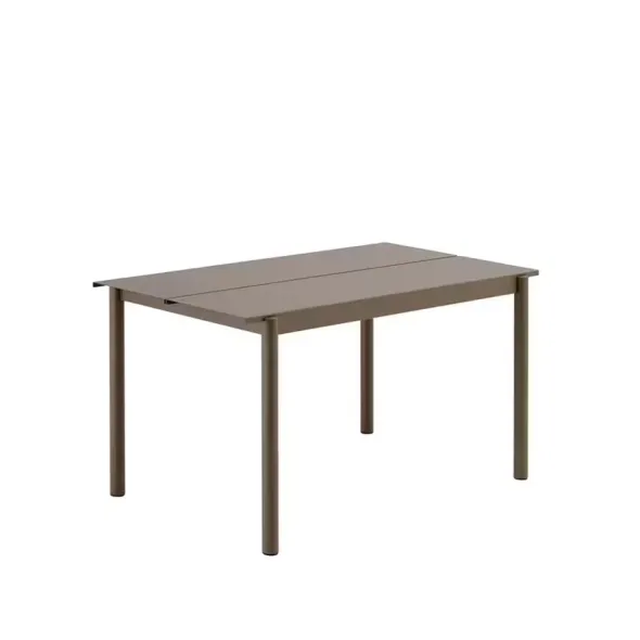 Vitra x Muuto havemøbelsæt med 1 Linear Steel Taupe bord 140 x 75, og 4 sorte Eames Wire Chairs (DKR)